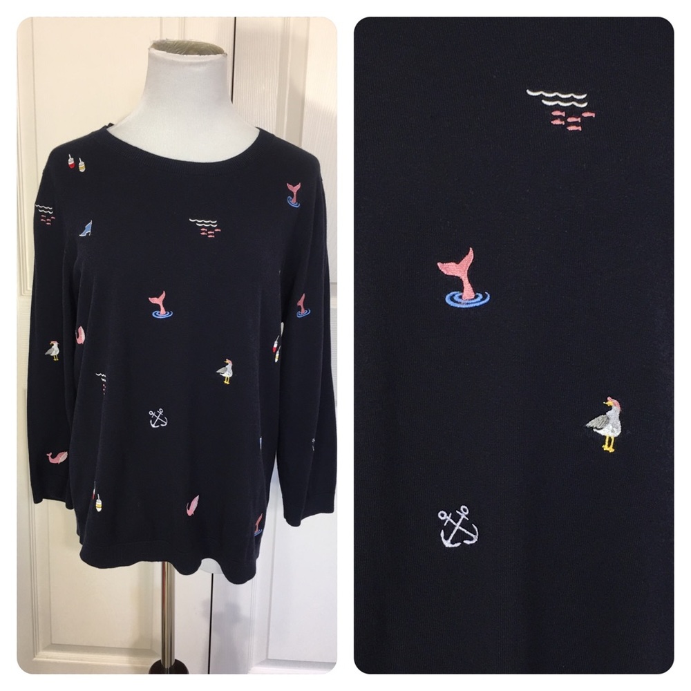Talbots embroidered nautical sweater